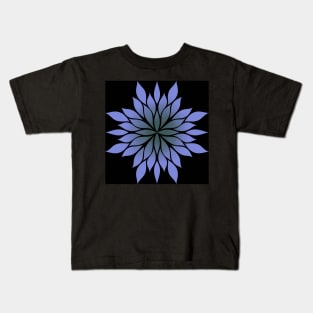 Lilac  floral symmetrical pattern with black background Kids T-Shirt